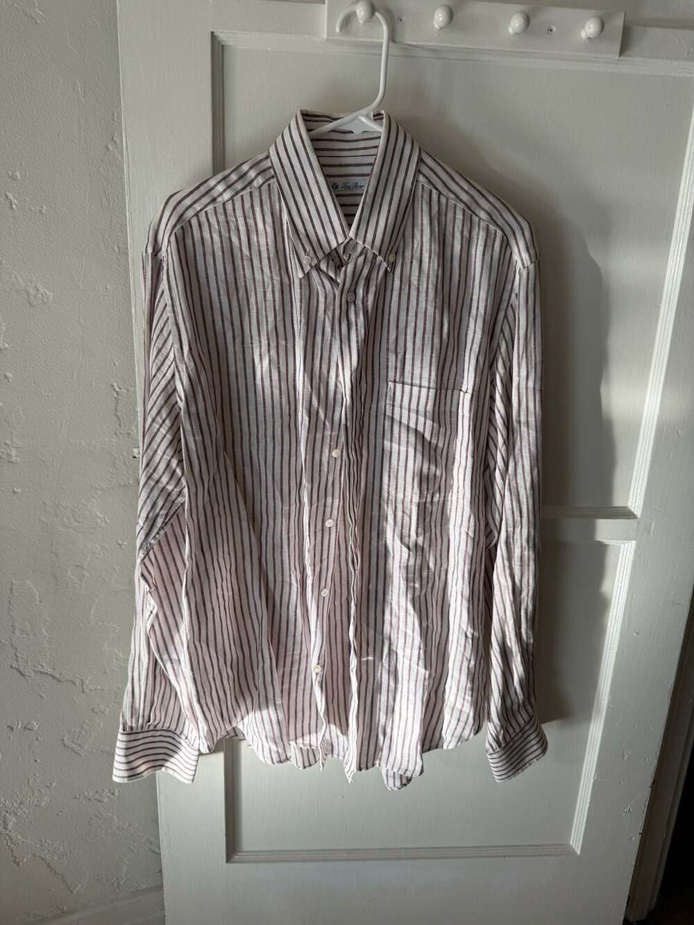 Loro Piana Men's 100% Linen Striped Button-Down Shirt